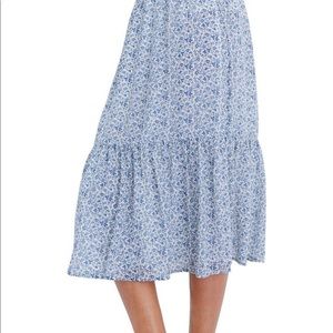 Madewell Floral Print Tiered Peasant Midi Skirt, large